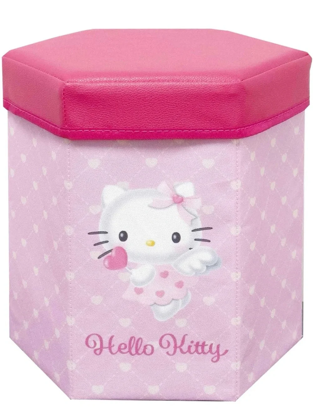 Hello Kitty Pink Angel Folding Toy Storage Stool Chair Japan Exclusive NWT